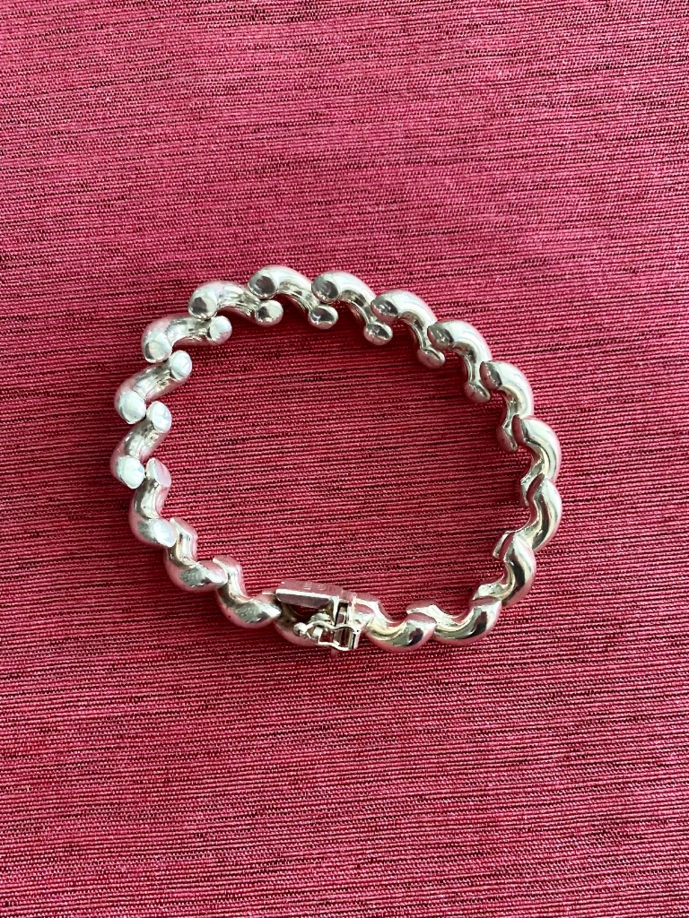 Vintage Sterling Silver San Marco Link Bracelet. Italian Twisted Chain 925